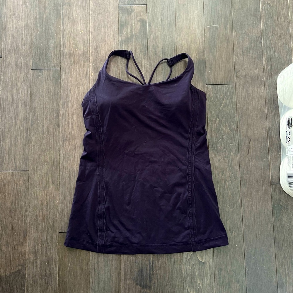 Deep navy almost purple strappy Lululemon tank, gently used, size 6